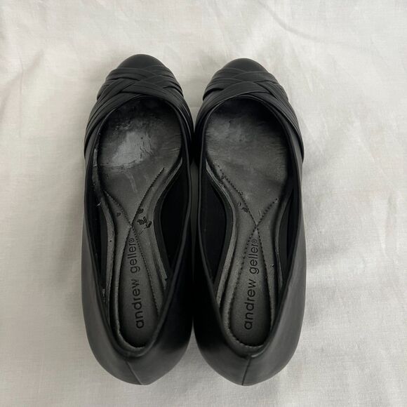 Andrew Geller Women's Black Leather Upper Slip-on Wedges Shoes – 6.5 - Picture 8 of 10